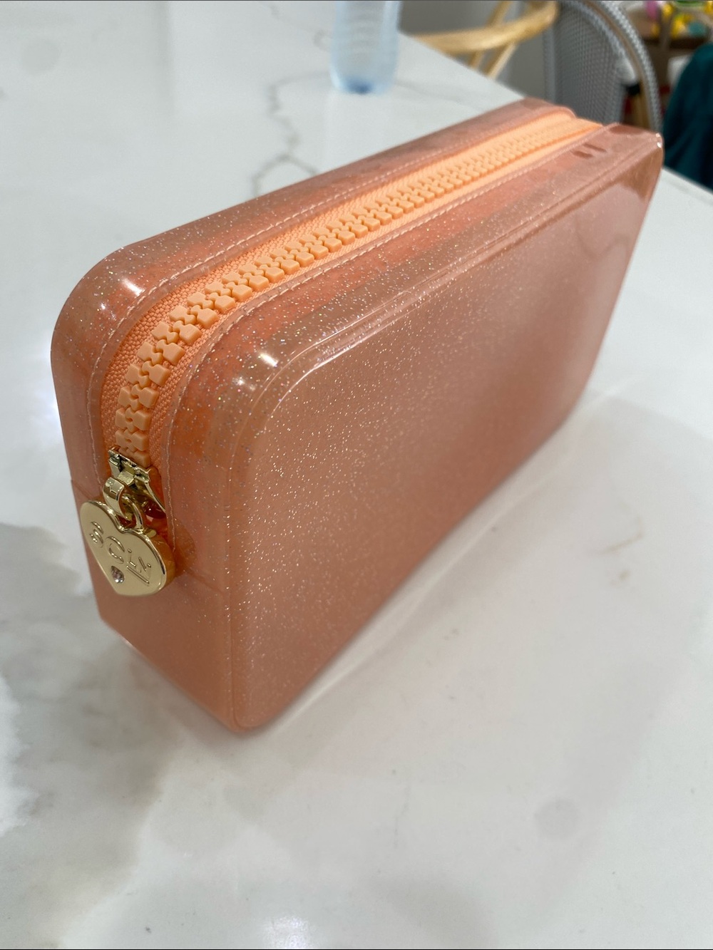Stoney Clover Sparkle Peach Glitter Jelly Pouch